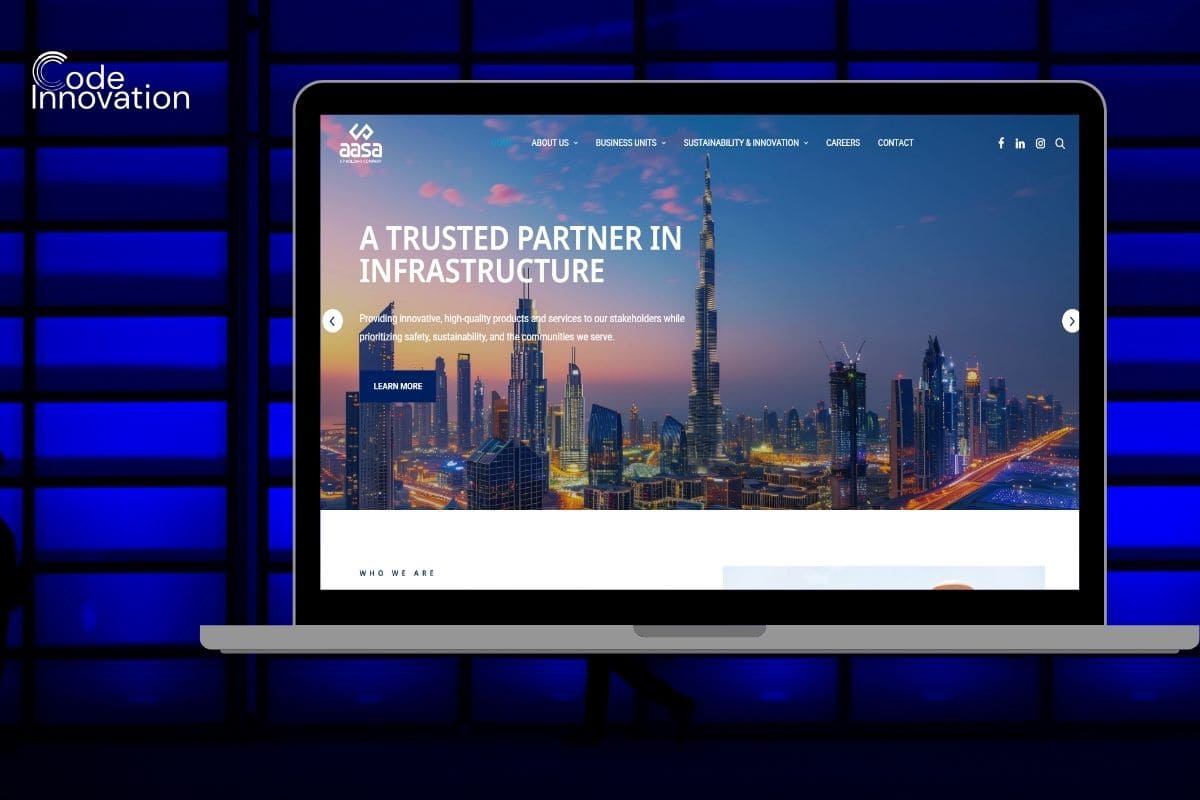 Code Innovation LLC Work - aasa Group a modern, performance driven website transformation for a multinational infrastructure leader.